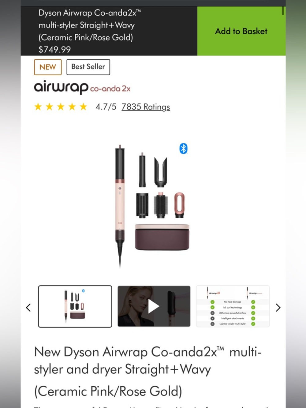 Dyson Airwrap Co‑anda2x Multi‑Styler in Black and Amber Silk